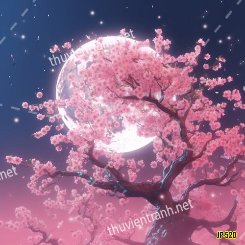 Tranh dán tường hoa anh đào-JP-520 - Tranh tường chất lượng cao